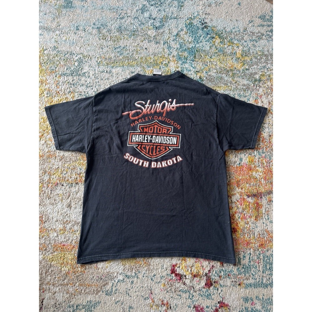 Y2K 2000s Harley Davidson Sturgis South Dakota Pocket T-Shirt Men's Size XL